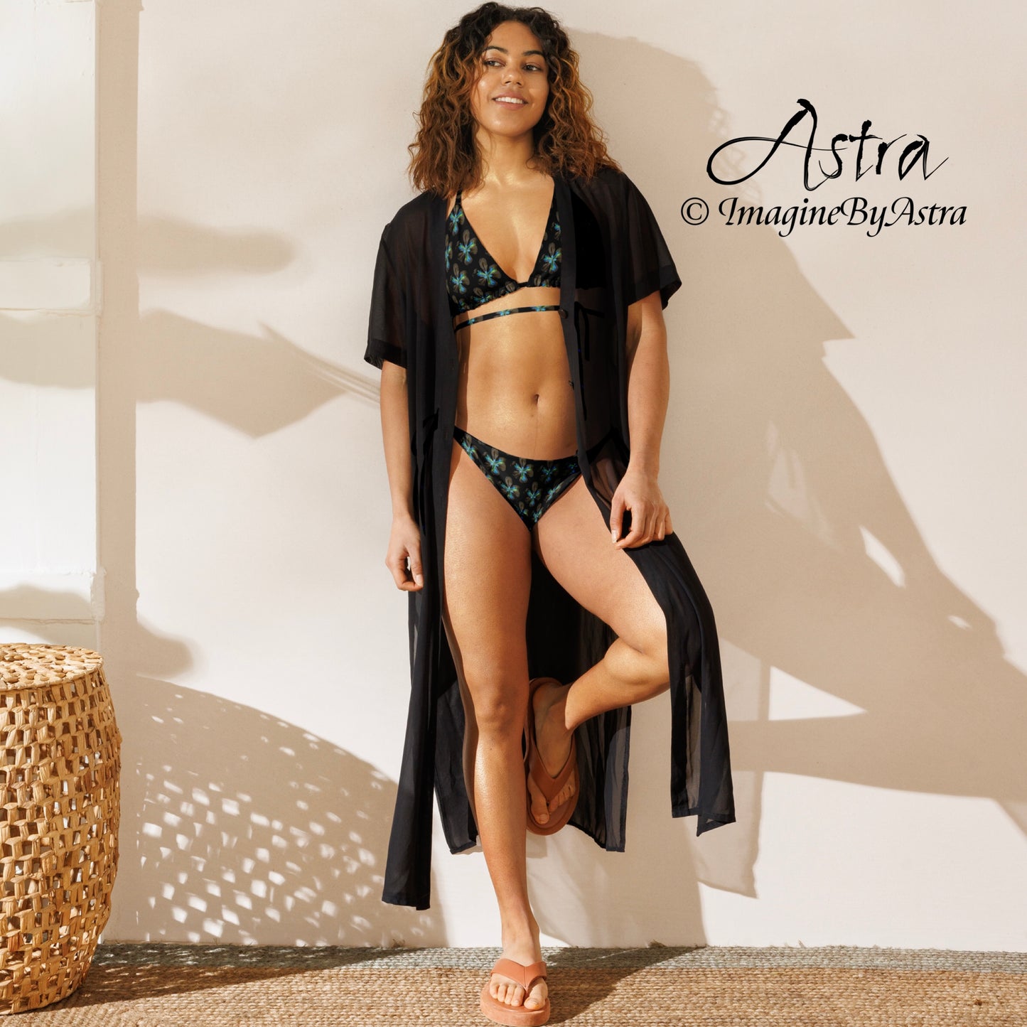 Tropical Iris Eco-Friendly String Bikini