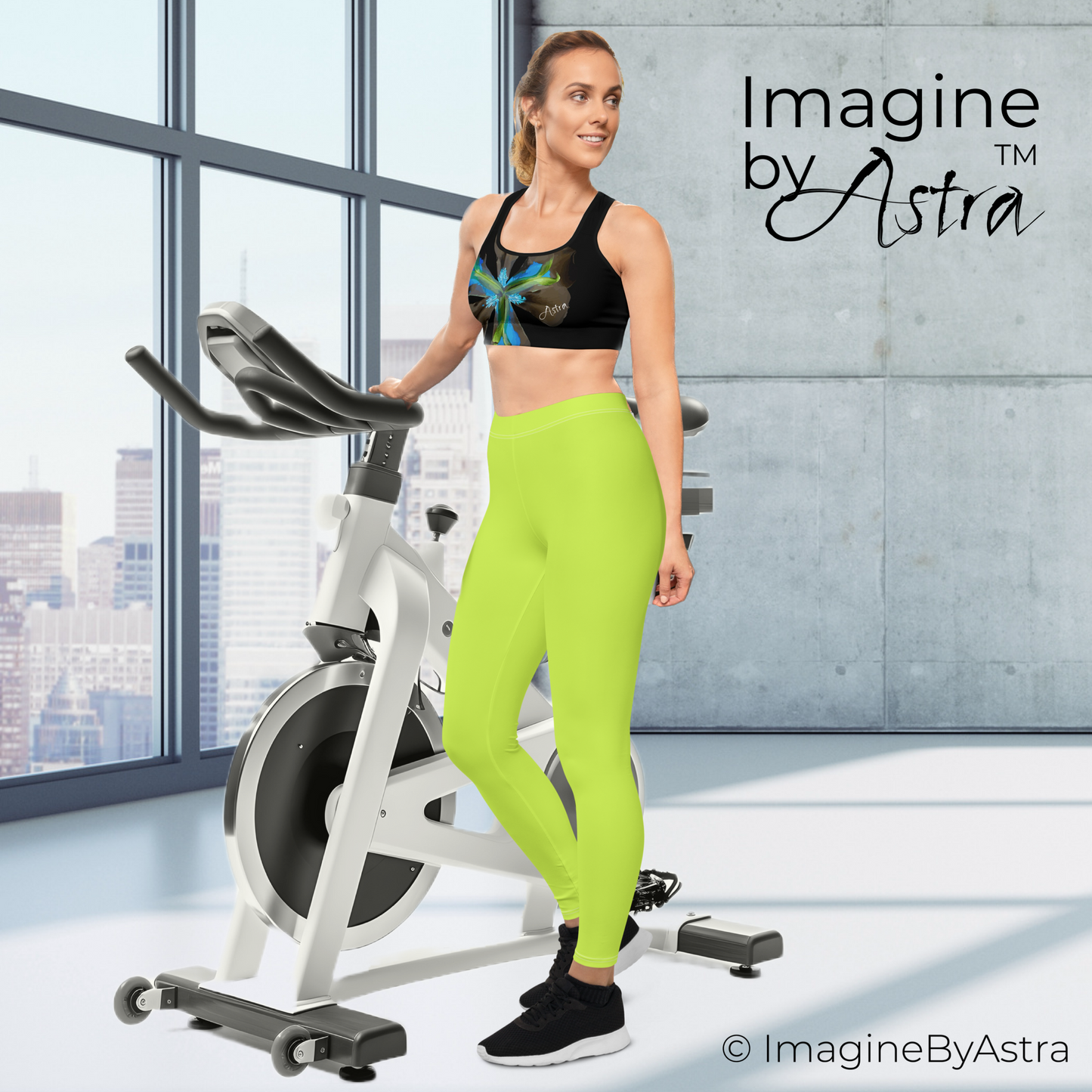 Tropical Iris Leggings Set - Black & Green