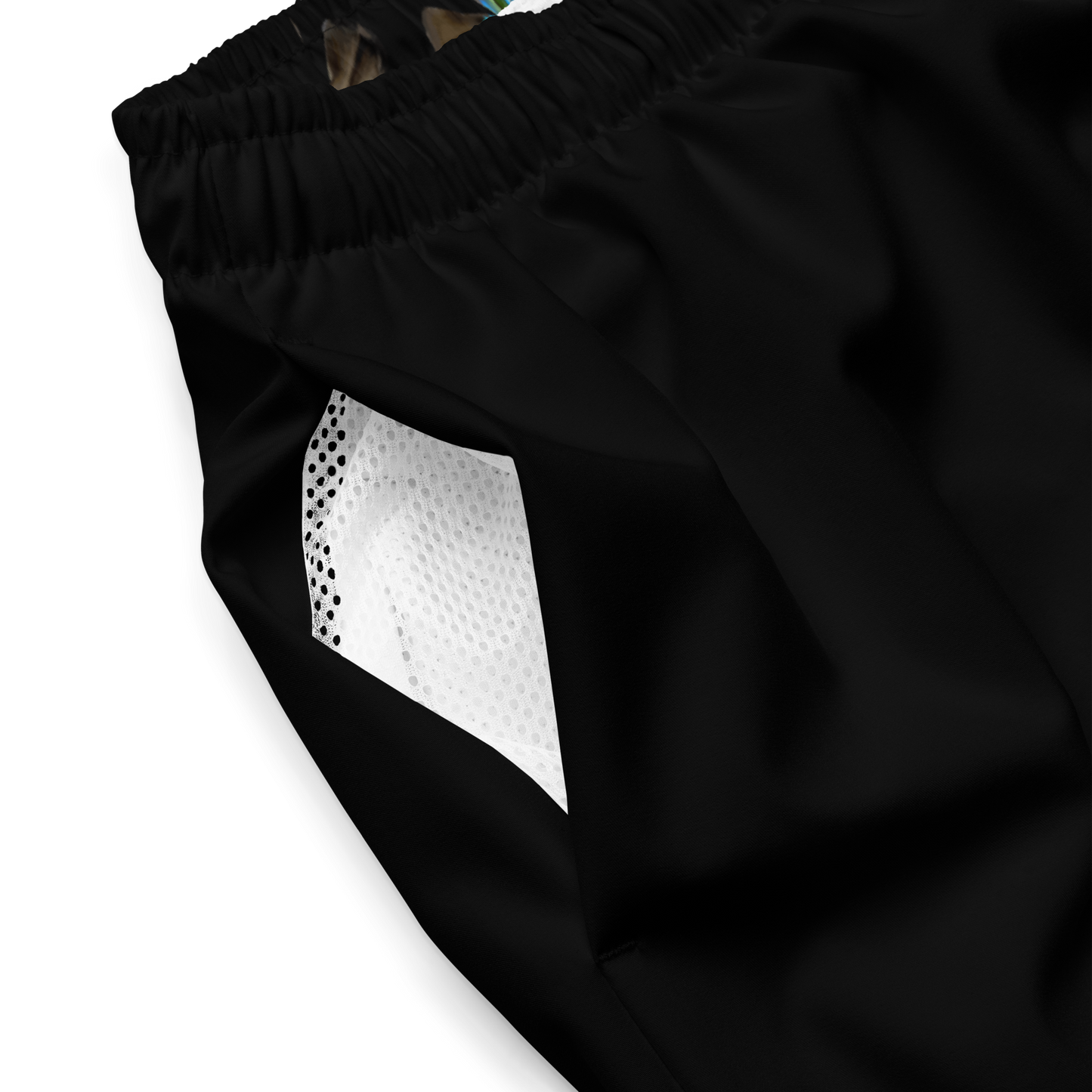 Tropical Iris Men's Eco-Friendly Swim Trunks - Black