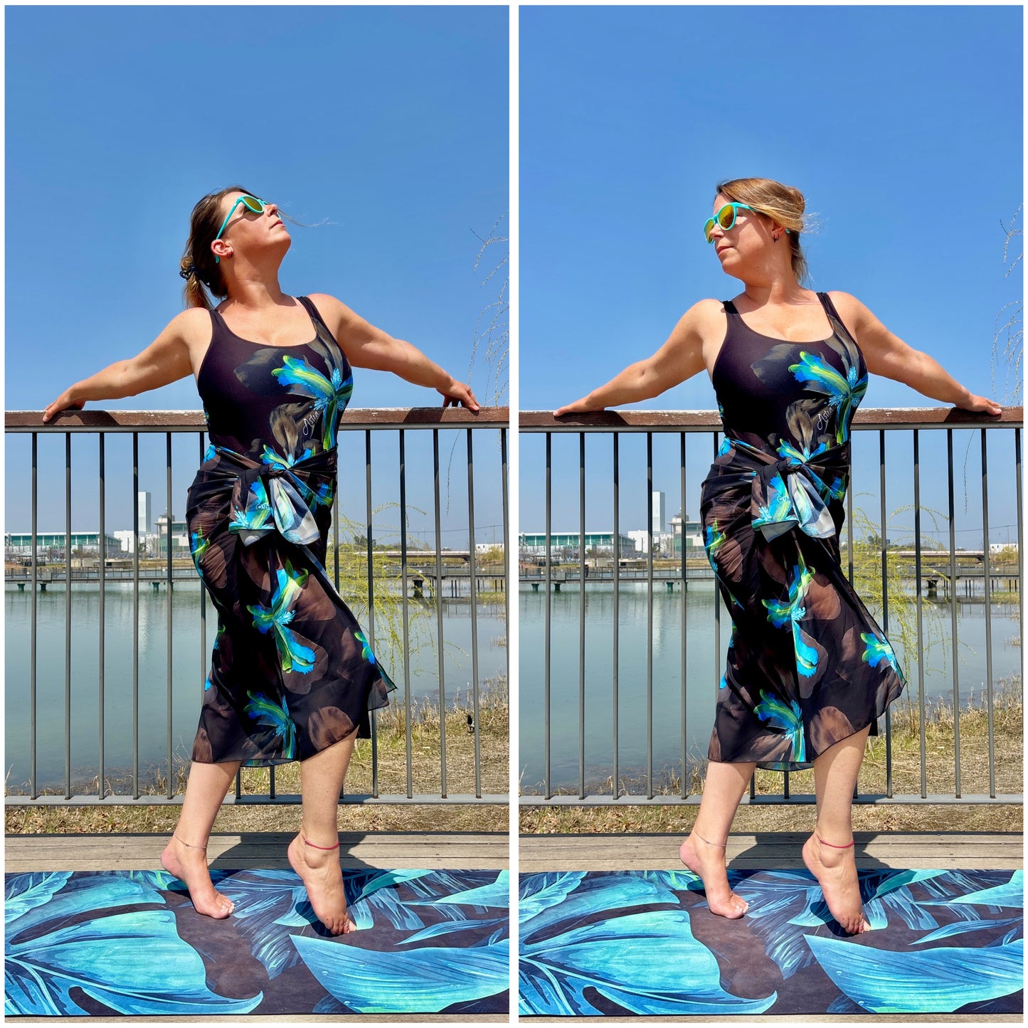 Tropical Iris Full Length Beach Sarong