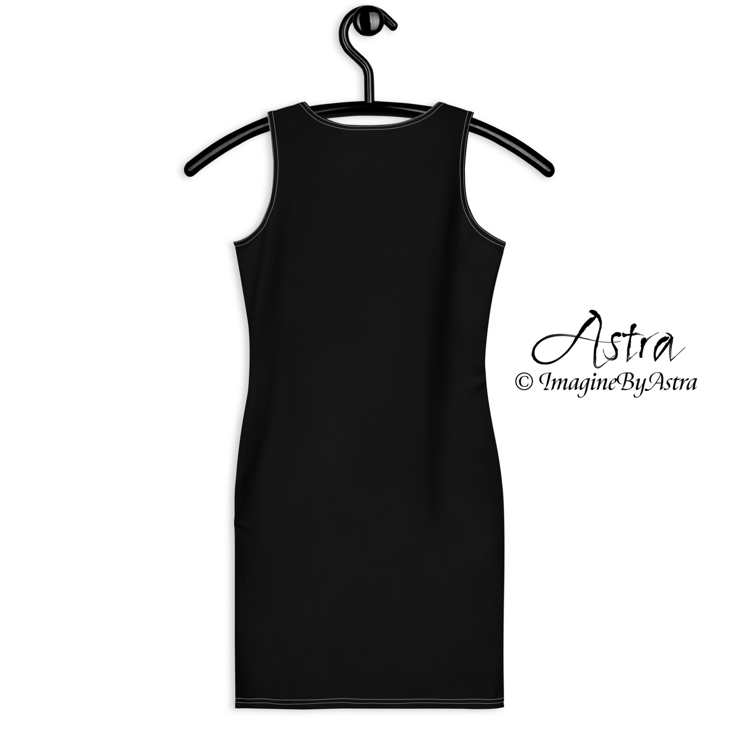 Tropical Iris Black and White Cocktail Dress