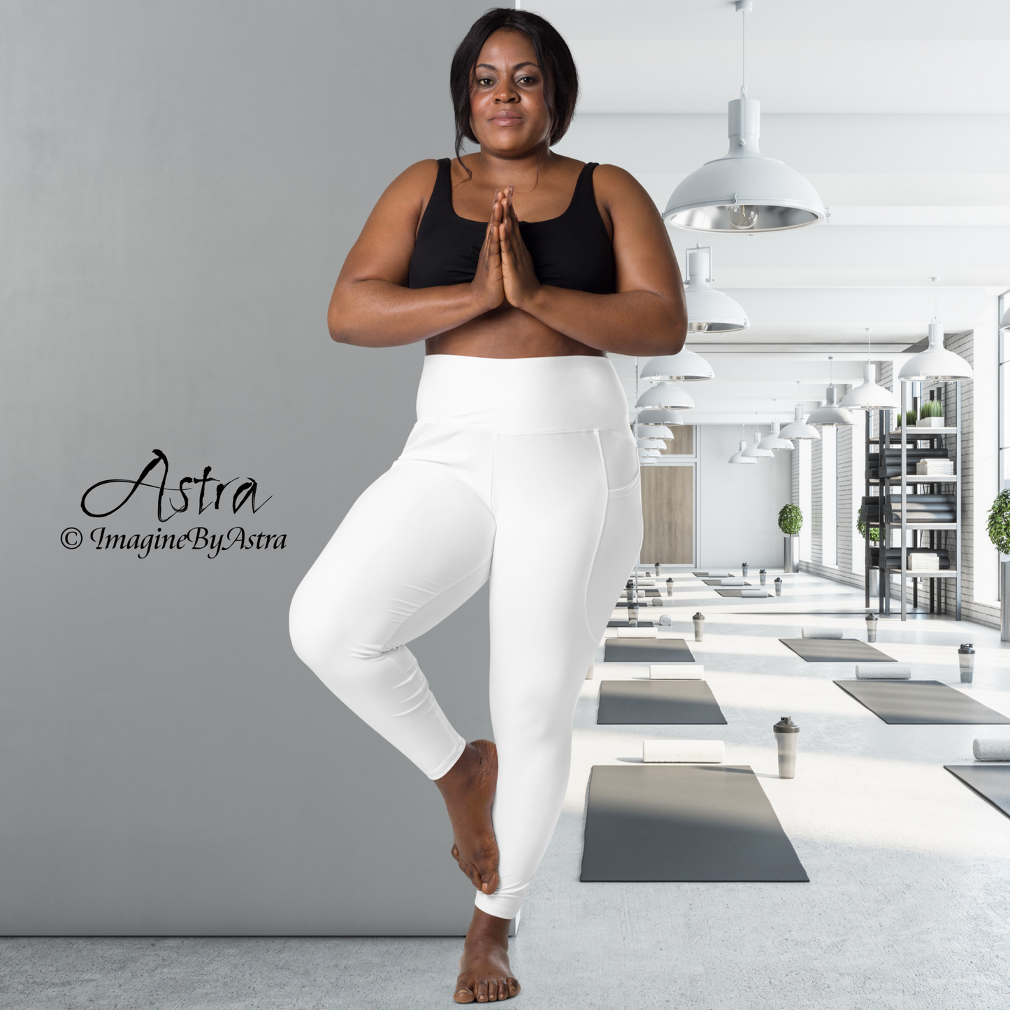 White Eco-Friendly Leggings with Pockets