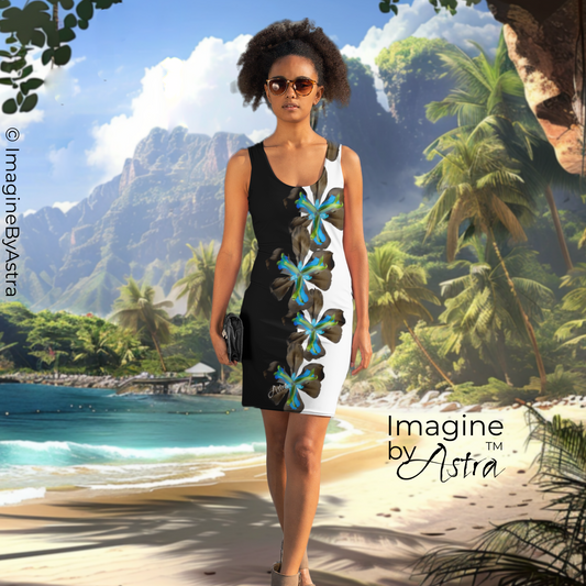 Tropical Iris Island Breeze Cocktail Dress
