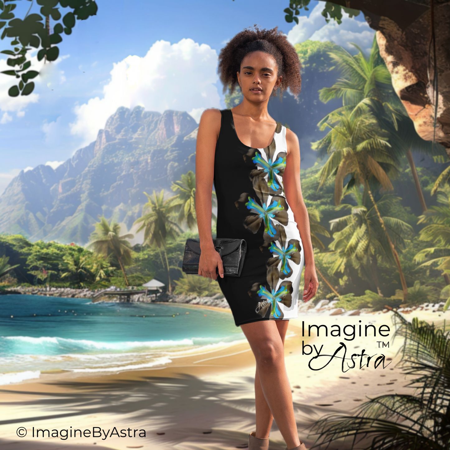 Tropical Iris Island Breeze Cocktail Dress
