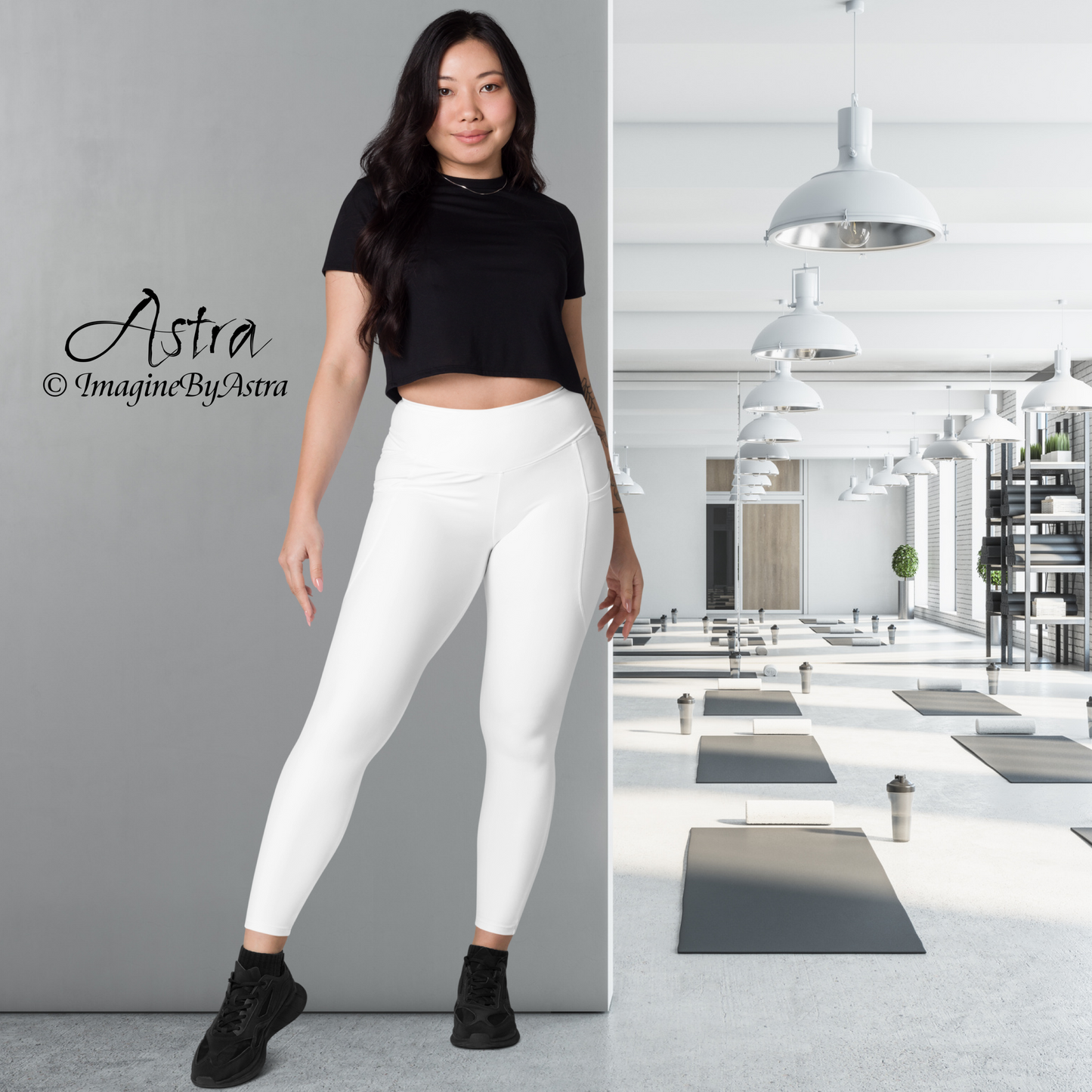 White Eco-Friendly Leggings with Pockets