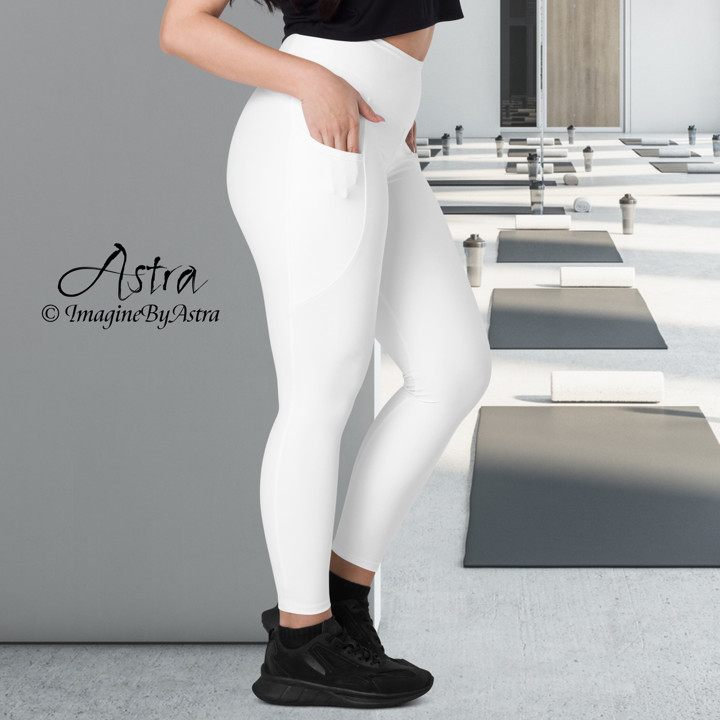 White Eco-Friendly Leggings with Pockets