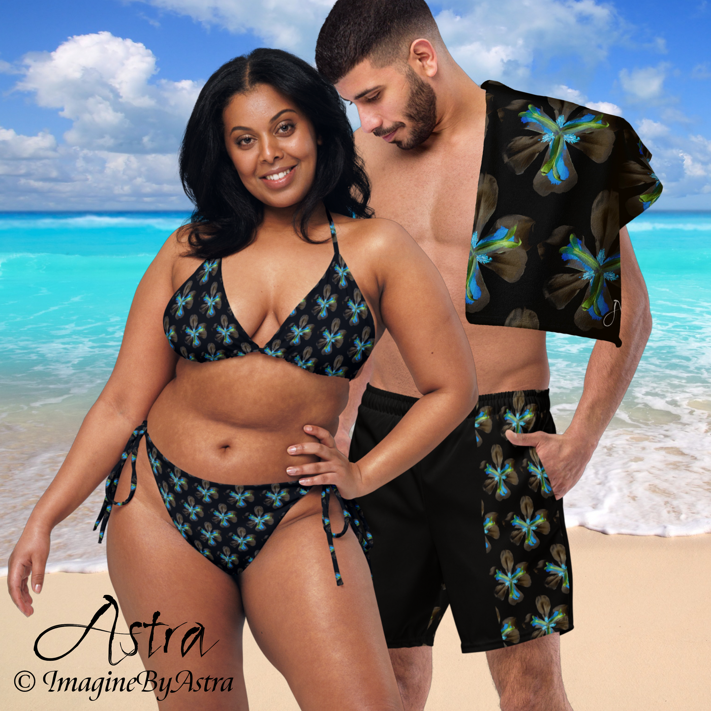 Tropical Iris Eco-Friendly String Bikini