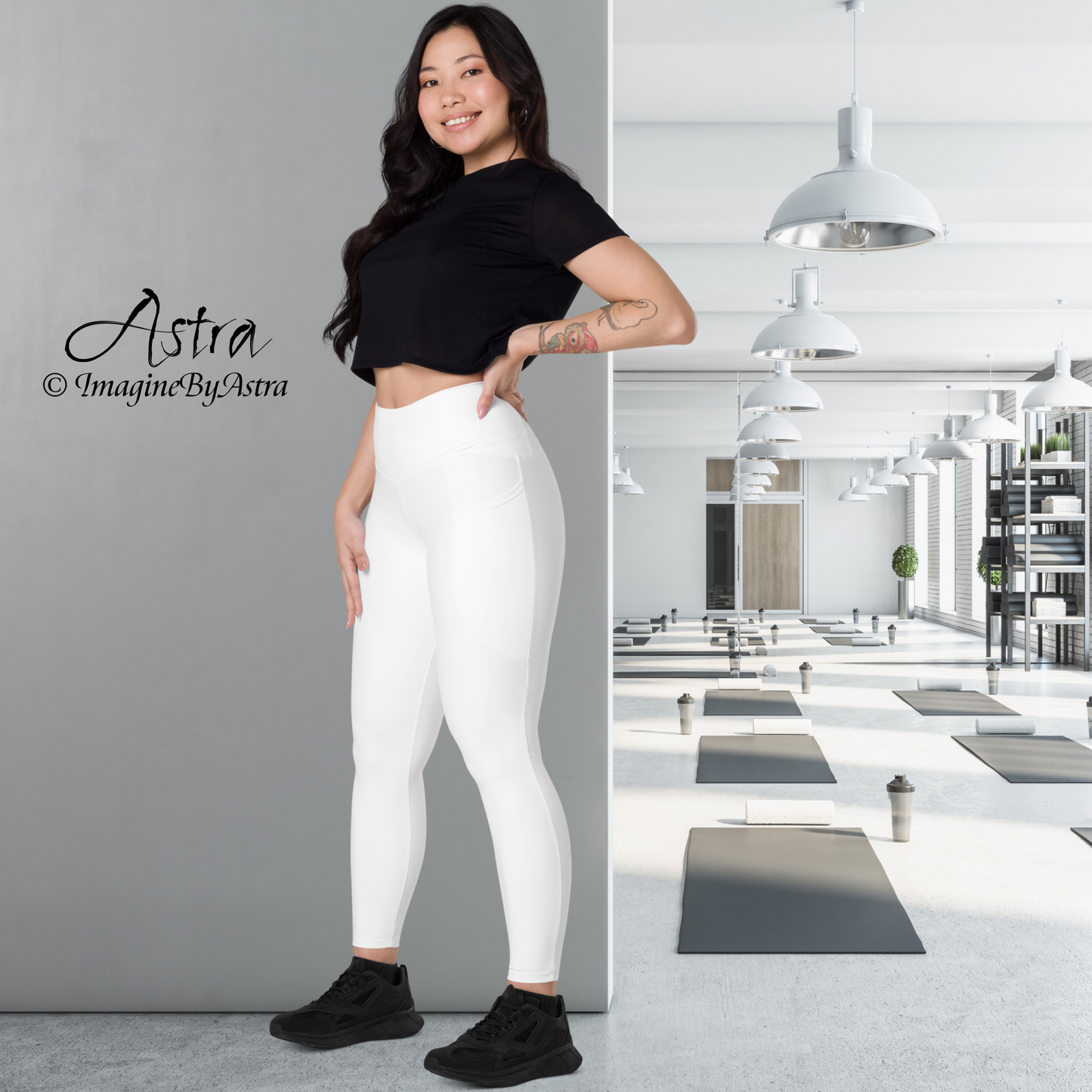 White Eco-Friendly Leggings with Pockets
