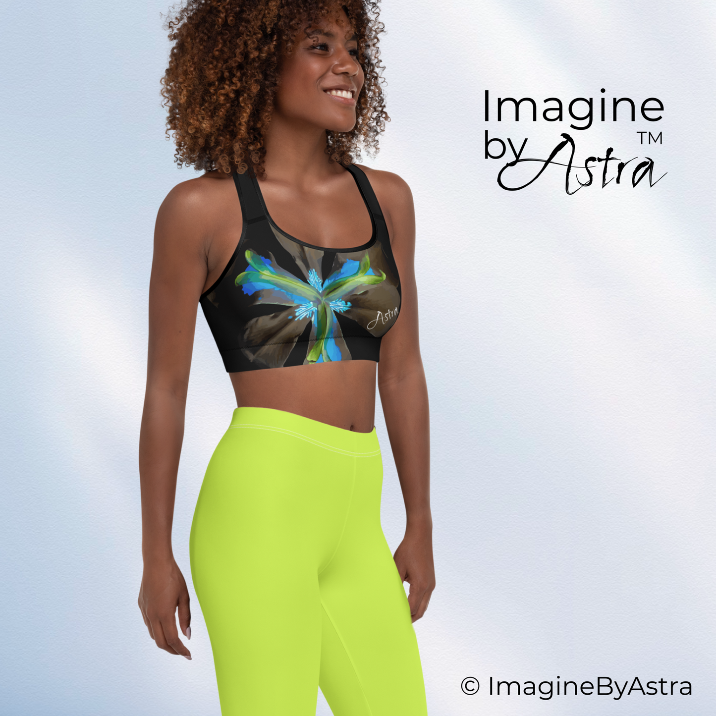 Tropical Iris Leggings Set - Black & Green