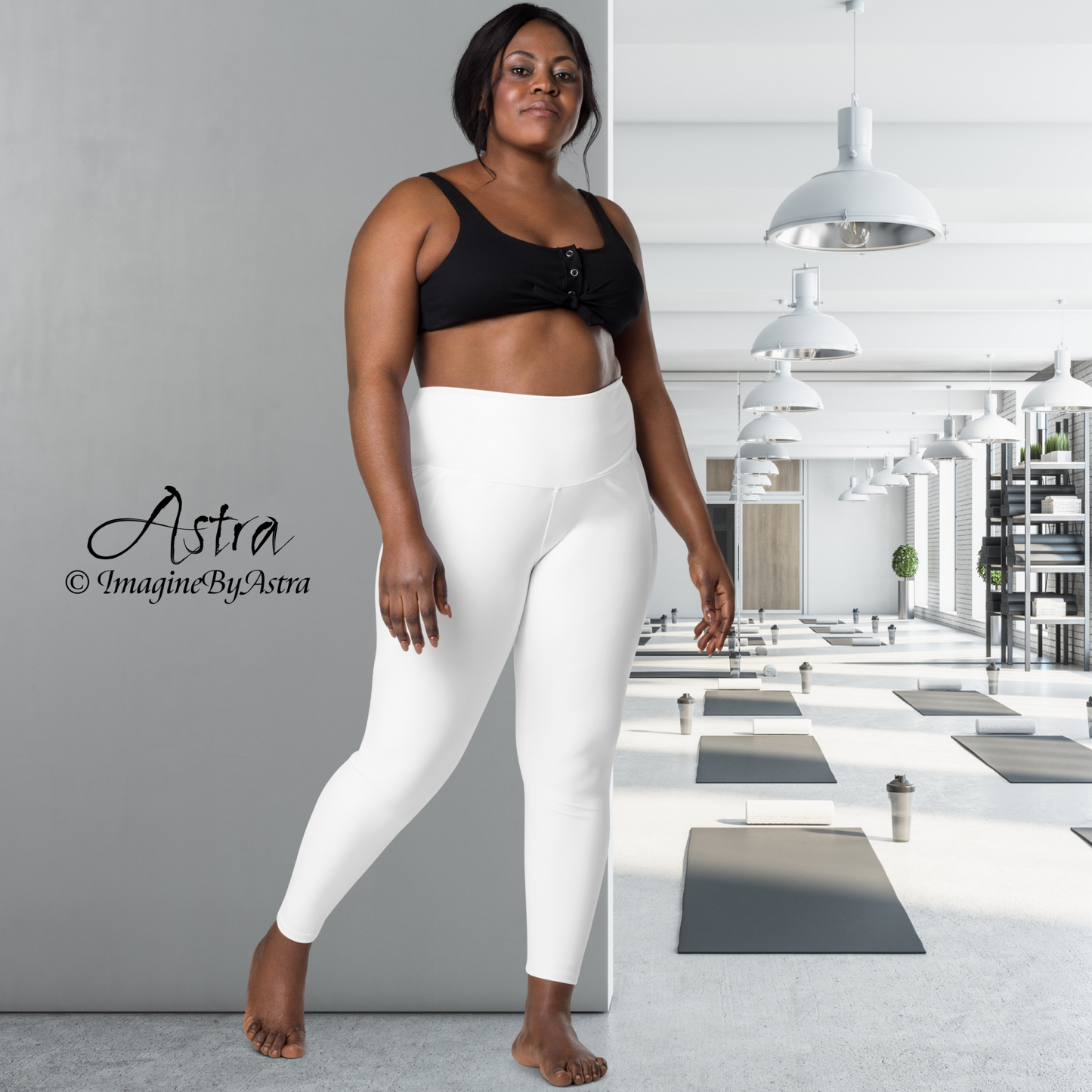 White Eco-Friendly Leggings with Pockets