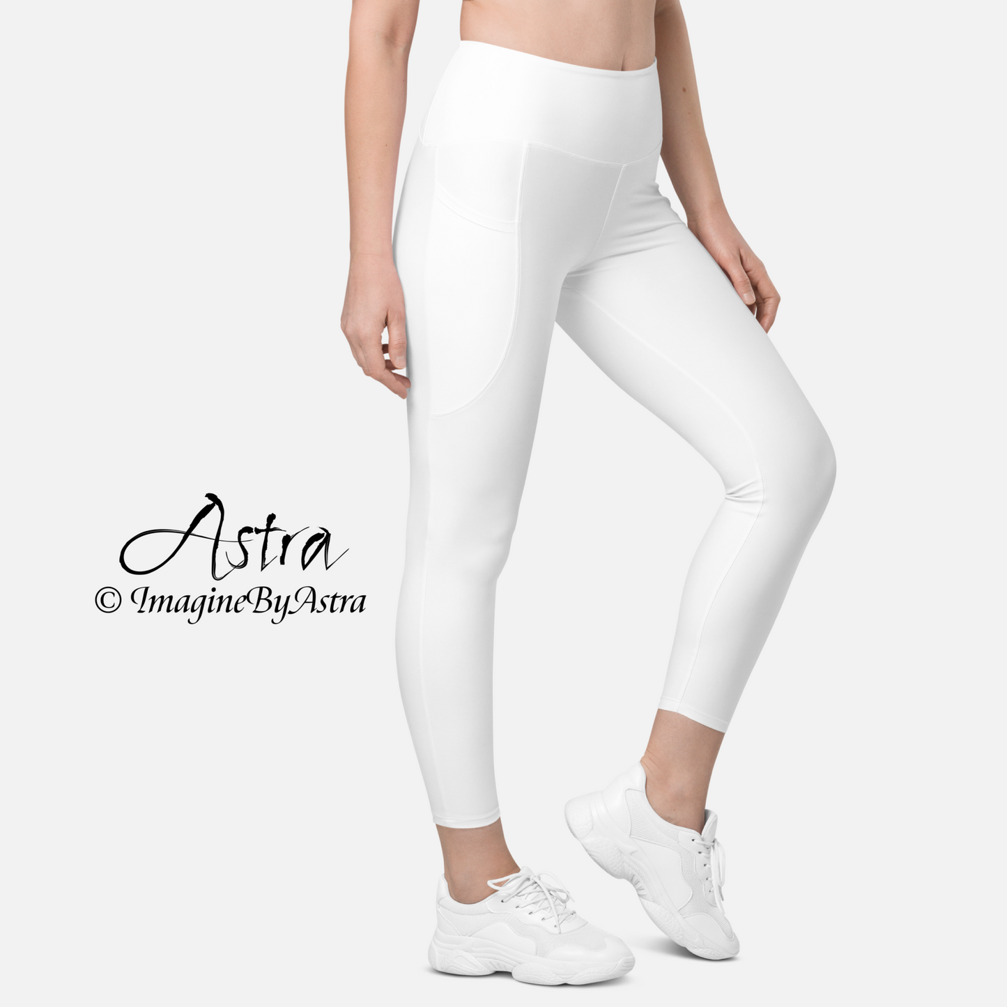 White Eco-Friendly Leggings with Pockets