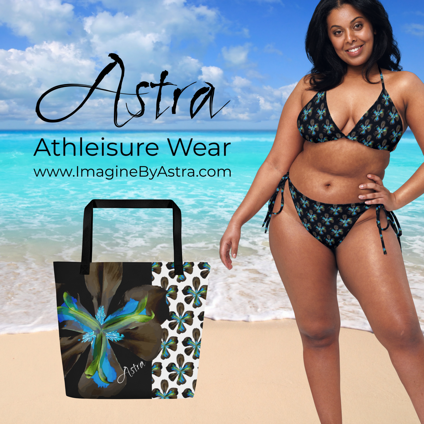 Tropical Iris Eco-Friendly String Bikini