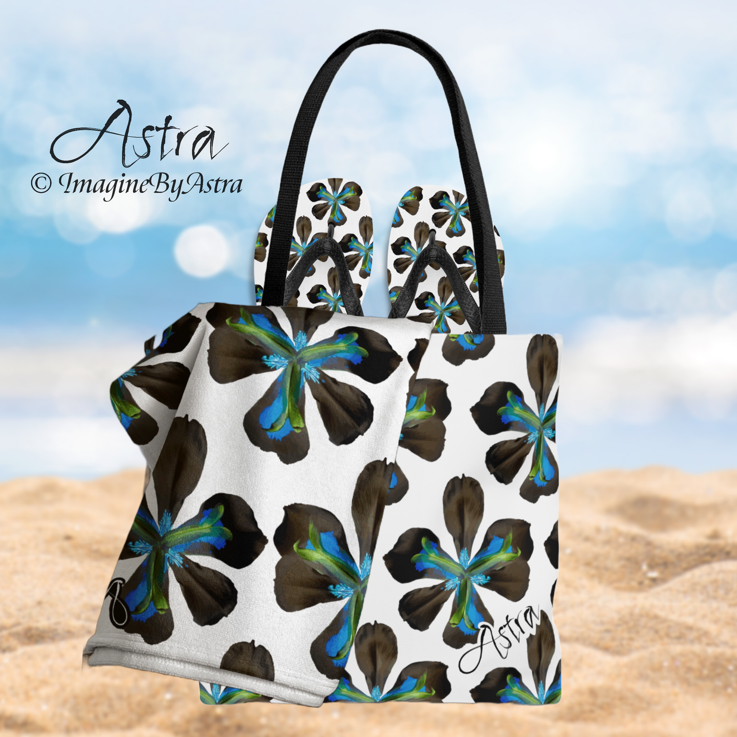 Tropical Iris Flip-Flops - White