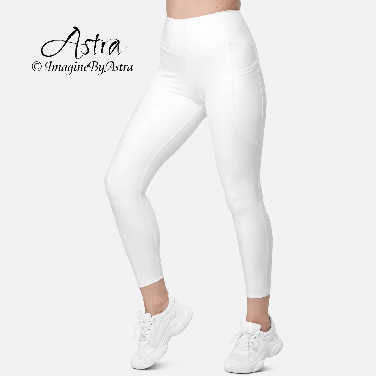 White Eco-Friendly Leggings with Pockets