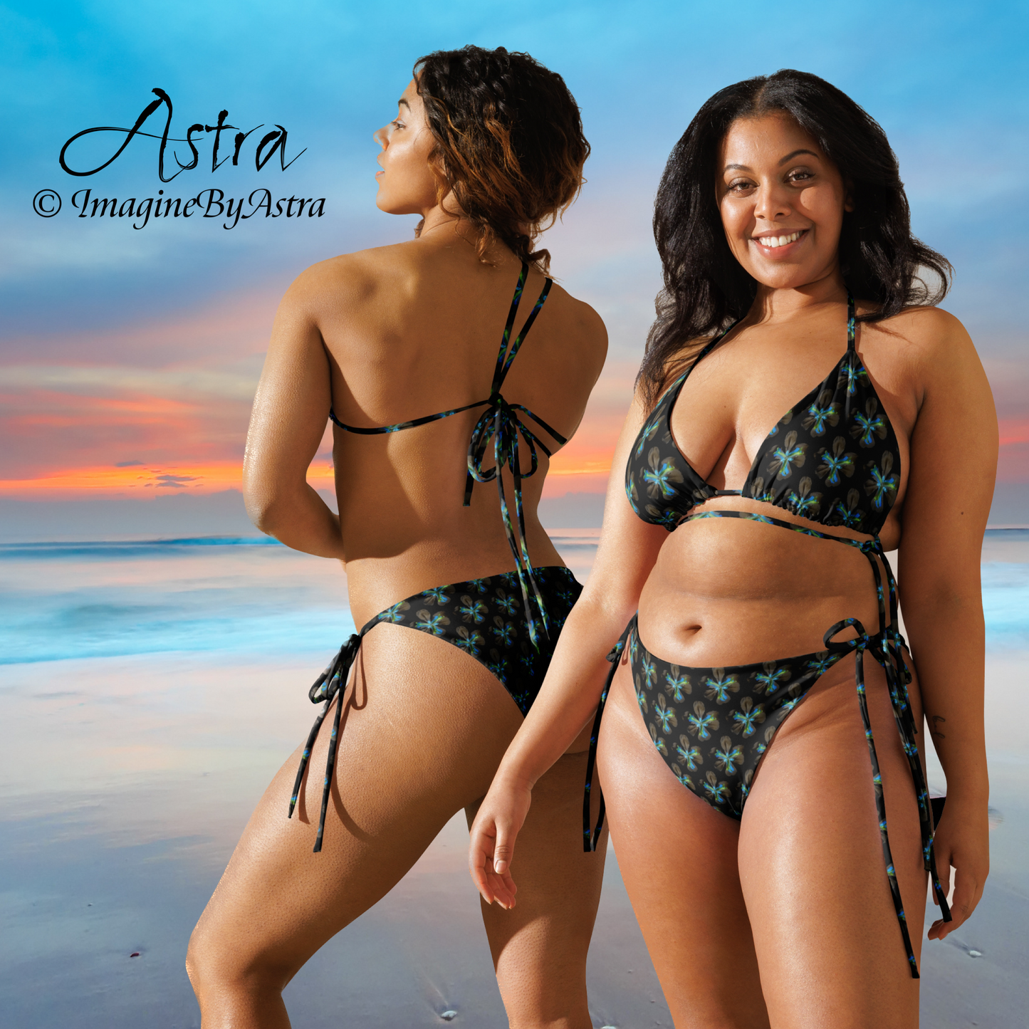 Tropical Iris Eco-Friendly String Bikini
