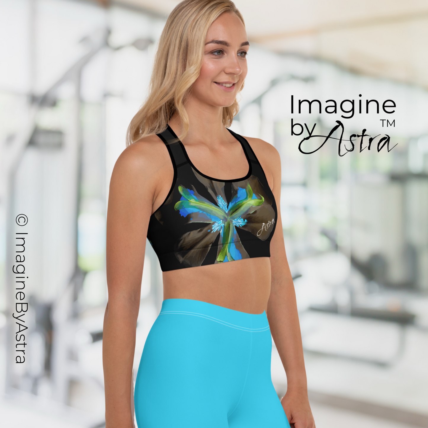 Tropical Iris Legging Set - Black and Blue