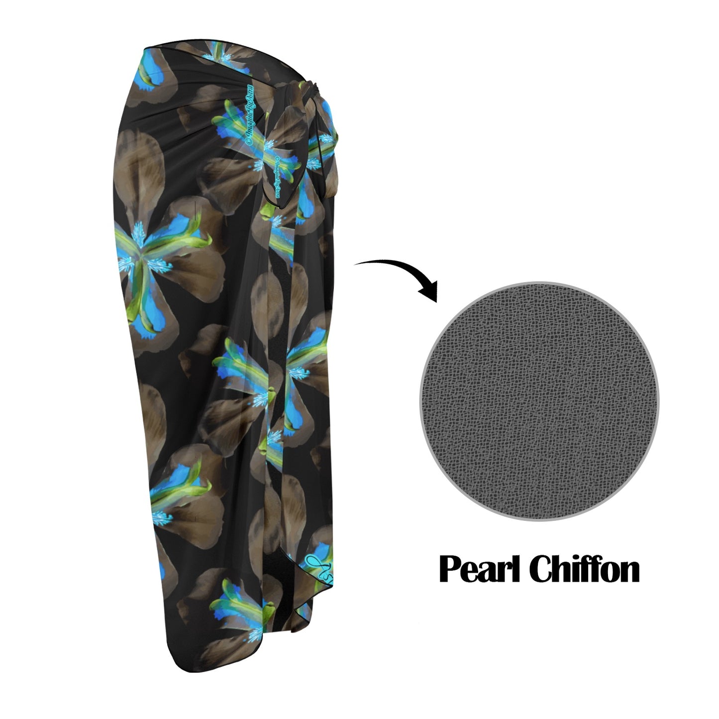Tropical Iris Full Length Beach Sarong