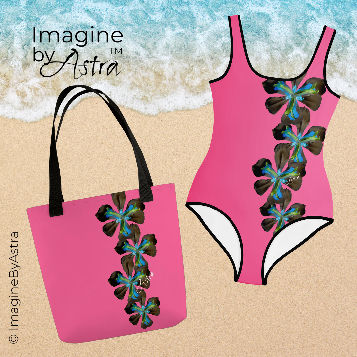 Tropical Iris Youth One-Piece Swimsuit - Pink