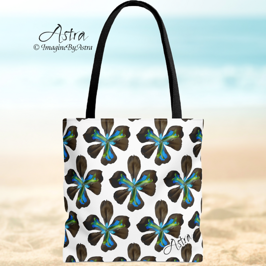 Not Your Average Tote - Tropical Iris - White