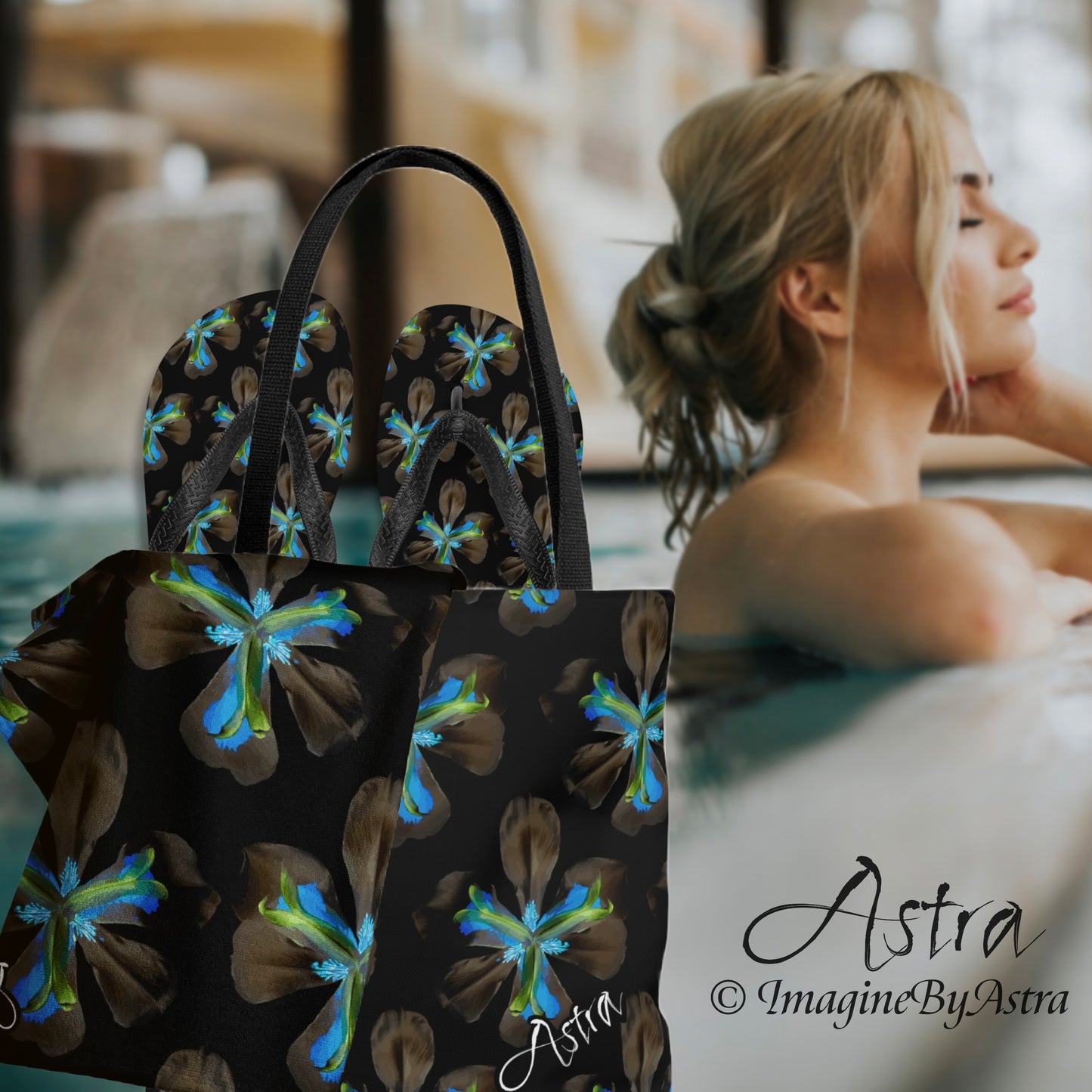 Not Your Average Tote - Tropical Iris - Black