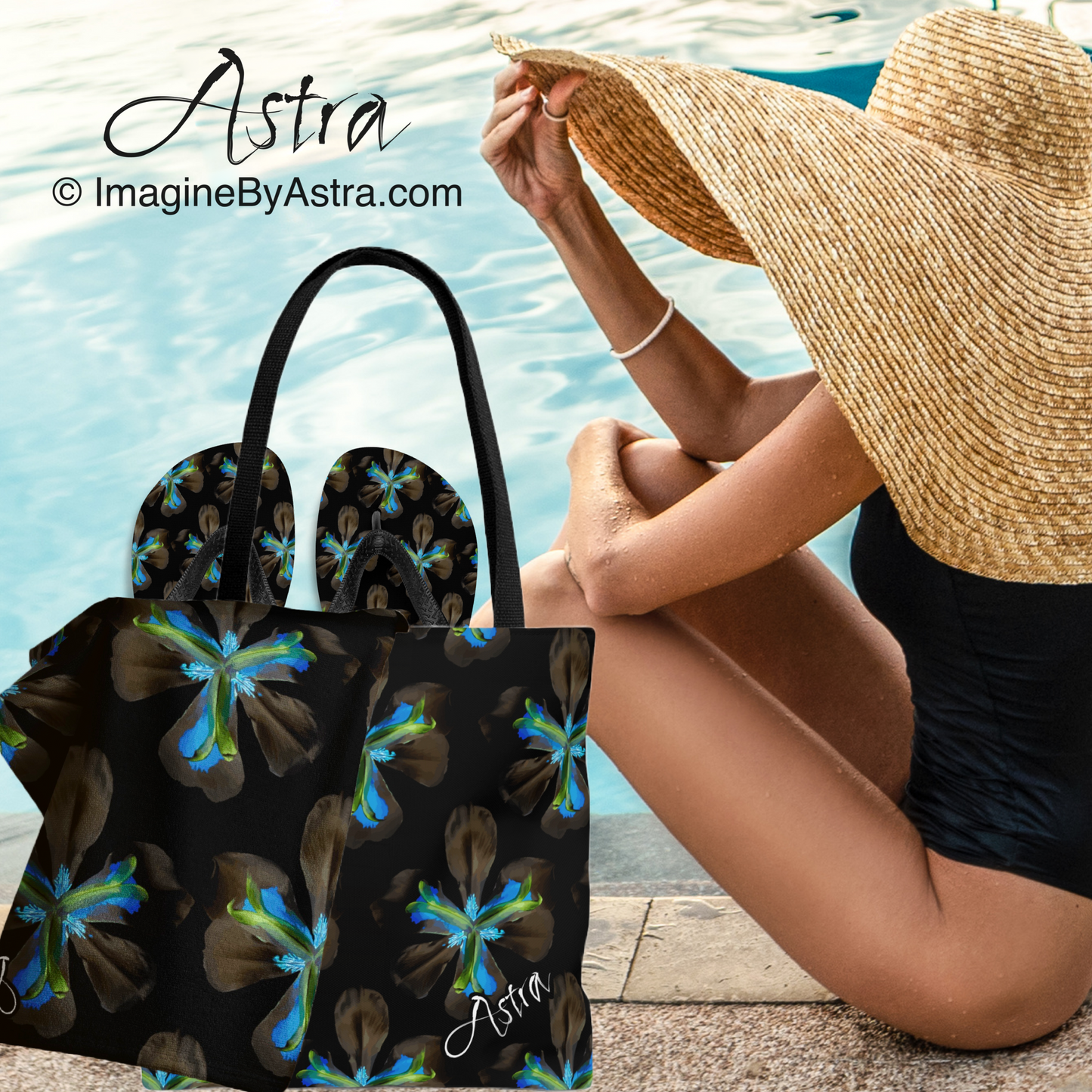Not Your Average Tote - Tropical Iris - Black